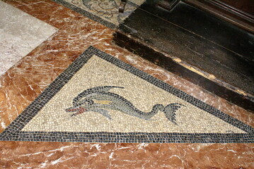 Mosaic on the floor of the Palace of the Grand Master on Rhodes, Greece