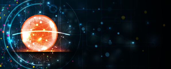 Technology data background, idea of global business solution