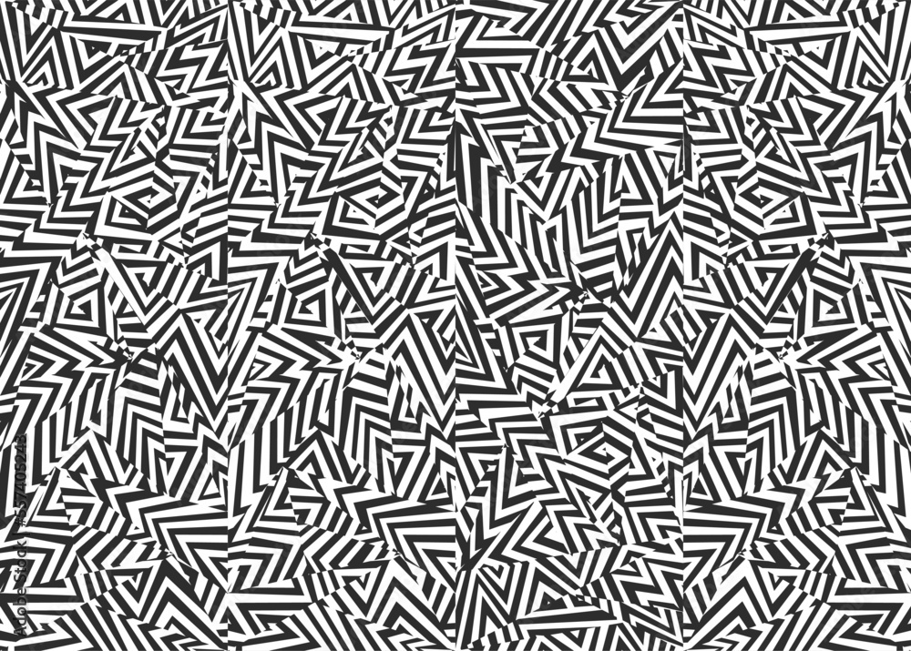 Poster abstract background with seamless dazzle camouflage pattern