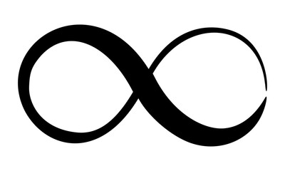 Infinity symbol hand painted with ink brush stroke