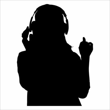 Silhoutte Of Person With Headphones