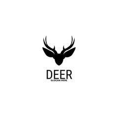 Vector minimalist head deer logo design template illustration