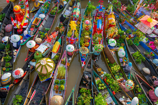 Floating Market in Lok Baintan, Indonesia