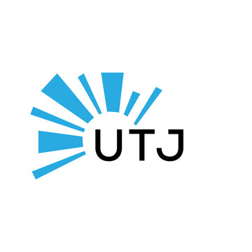 UTJ letter logo. UTJ blue image on white background and black letter. UTJ technology  Monogram logo design for entrepreneur and business. UTJ best icon.
