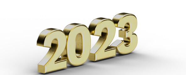 2023 bold letters 3d-illustration isolated transparent