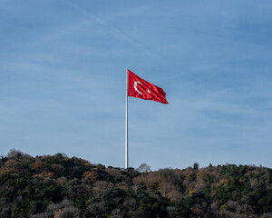 Turkish flag fluttering in the wind