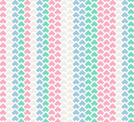 Geometric shapes mosaic vertical stripes vector seamless texture. Decorative wallpaper.
