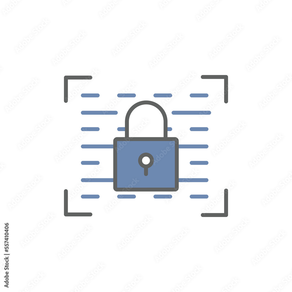 Poster programming lock icon illustration. padlock, safety. icon related to developer. two tone icon style.