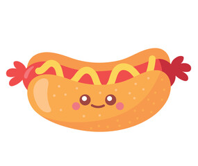 hot dog kawaii character