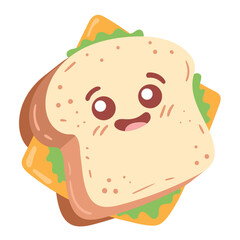 sandwich kawaii character