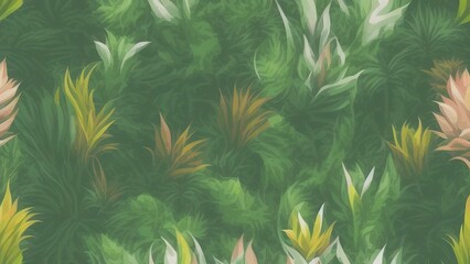 Naklejka na ściany i meble Luxury dark green art background with tropical leaves.