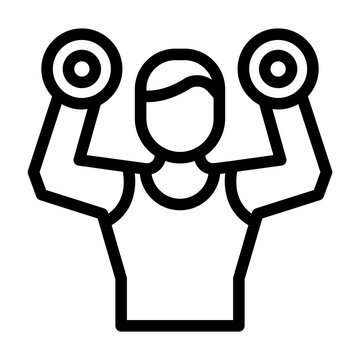 recommend clip art: workout line icon illustration vector graphic