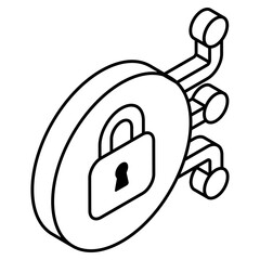 Flat design icon of padlock 