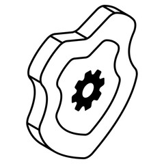 A unique design icon of shield hacking 