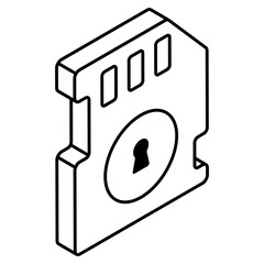 Conceptual flat design icon of secure sim