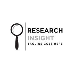 Magnifier vector flat isolated image.Research insight logo icon vector template. Research logo with simple and elegant magnifying glass symbol.
