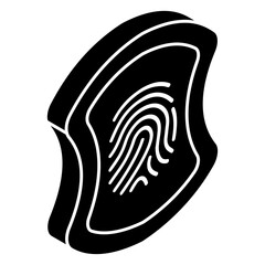 Creative design icon of fingerprint shield 
