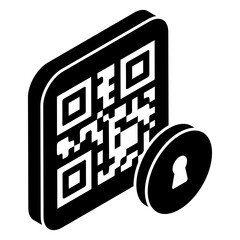 Secure barcode icon, editable vector 