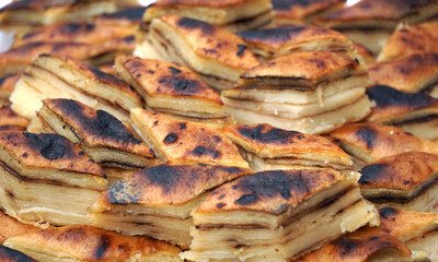 traditional macedonian homemade pastry called gomleze