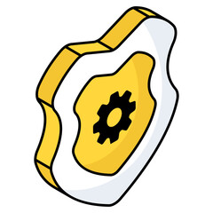 A unique design icon of shield hacking 