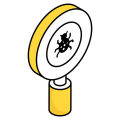      Virus under magnifying glass, debugging