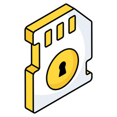 Conceptual flat design icon of secure sim