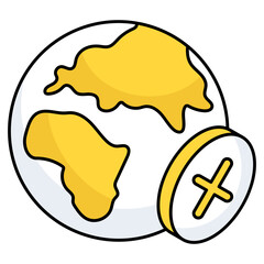 Premium download icon of no map