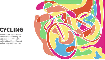 cycling Colorful abstract geometric and fluid banner template. cyclist abstract for marketing promotion material. vector illustration