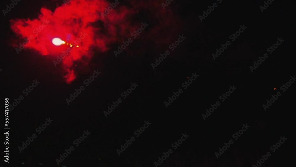 Poster defocused multicolored bokeh from fireworks in the new year or christmas holiday. abstract blurred r