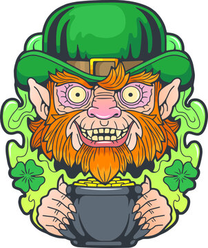 mythological gnome leprechaun, illustration design

