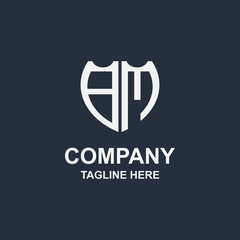 Naklejka premium creative bm monogram logo design