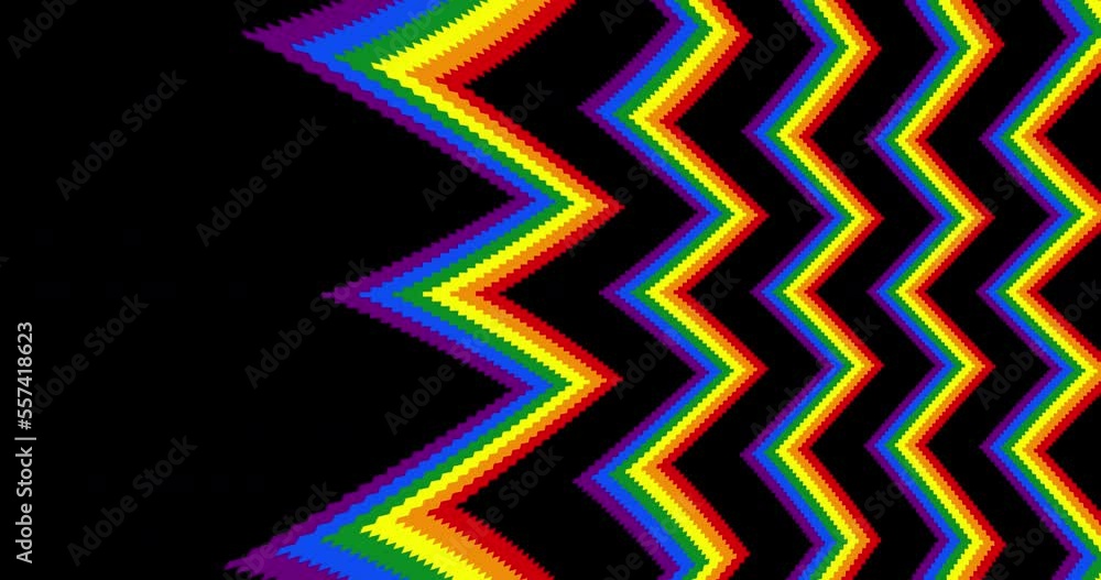 Poster retro wave rainbow amination, loop background. seamless pattern loop. vector pixel art 8 bitretro wa