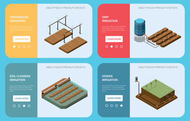 Irrigation Systems Isometric Landing Pages