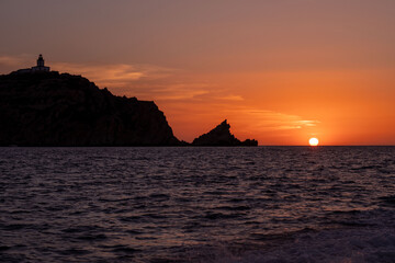 Coucher de soleil sur les calanques de Piana