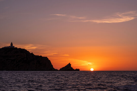 Coucher de soleil sur les calanques de Piana