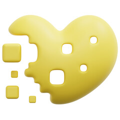 lost heart 3d render icon illustration