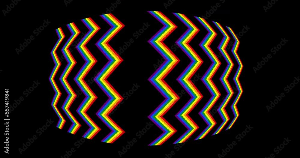 Poster retro wave rainbow amination, loop background. seamless pattern loop. vector pixel art 8 bitretro wa