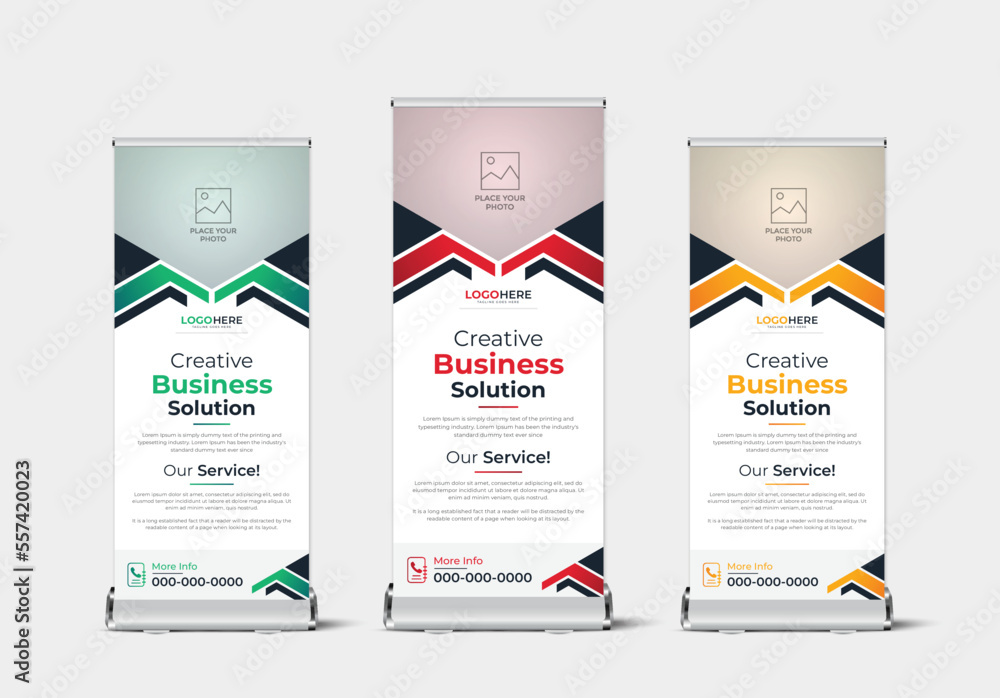 Wall mural corporate business roll up banner template design