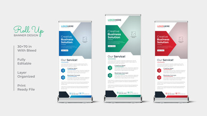 Business corporate display roll up banner template design
