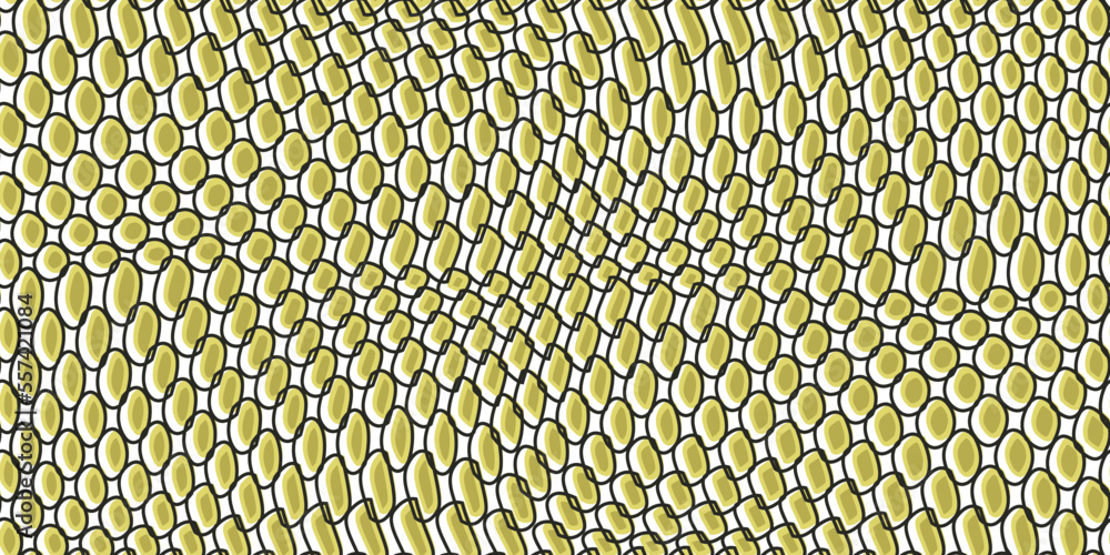 Aufkleber yellow wavy seamless mesh. vector for print and interior, seamless pattern.