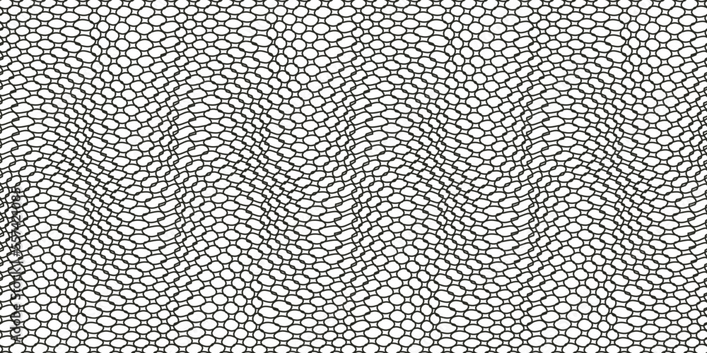 Poster Wavy seamless mesh. Vector for print and interior, seamless pattern.