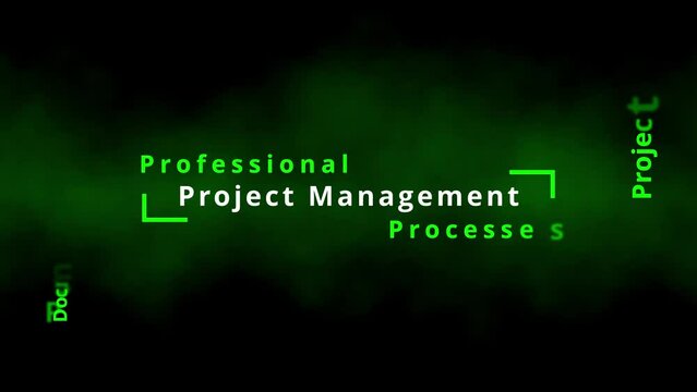 Professional Project management word cloud and tag cloud with recommended methods and advices to improve processes and project realization with conceptual tags and technical terms as educational tips