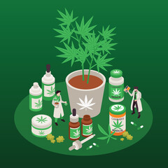 Medical Cannabis Isometric Composition