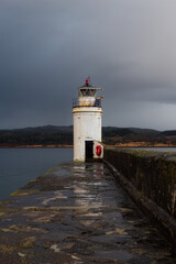 Scottish Lighthouse on a cold winter morning 
