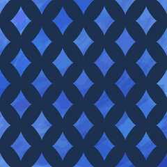 A simple rhombus pattern with a blue watercolor texture.