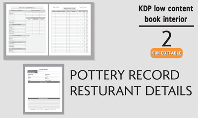 POTTERY RECORD  RESTURANT DETAILS