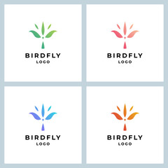 Fototapeta na wymiar colorful bird for cosmetics, aviation, animal logo design
