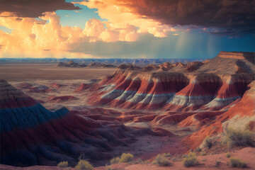 Painted Desert, Arizona landscape generated by generative AI