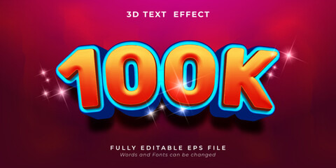 100K text editable three dimension text effect style