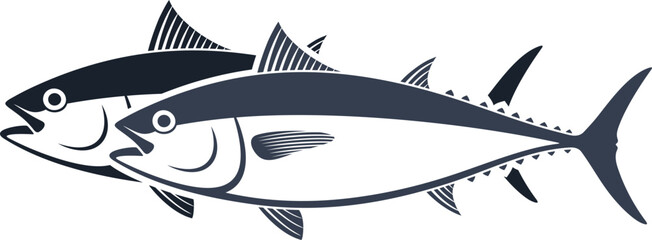 Obraz premium Tuna logo. Isolated tuna on white background